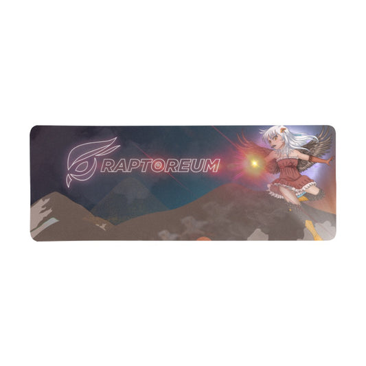 Beam Raptor Waifu Magical Spell Banner Extra Large Mouse Pad (31"x12")