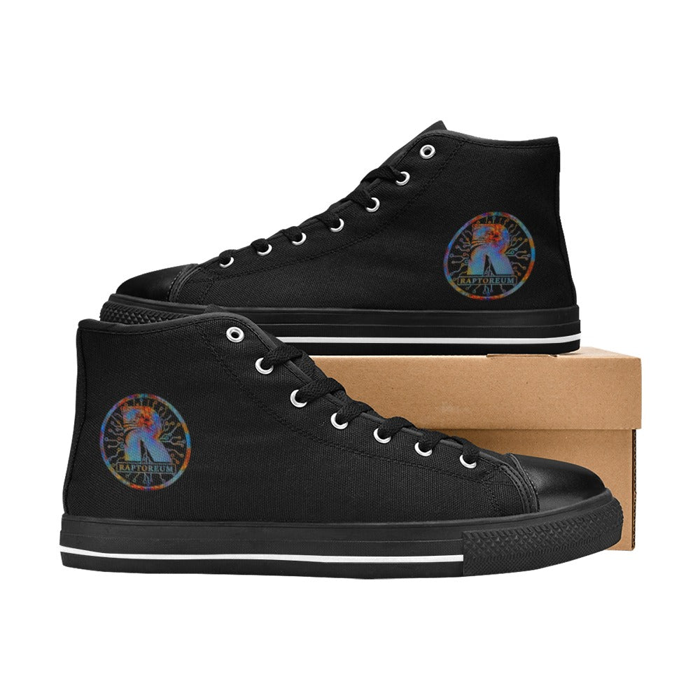 High Top Men's Black Canvas Raptor Ankle Men’s Classic High Top Canvas Shoes (Model 017)