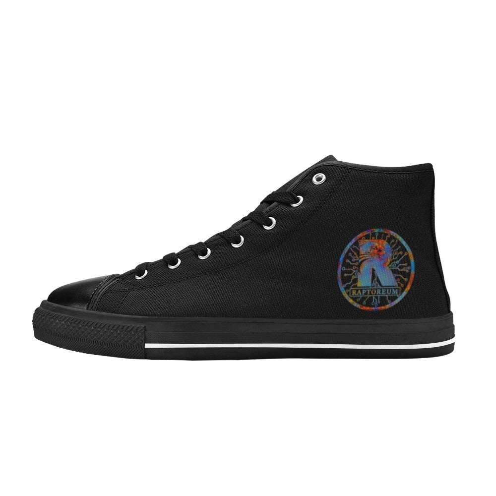 High Top Men's Black Canvas Raptor Ankle Men’s Classic High Top Canvas Shoes (Model 017)